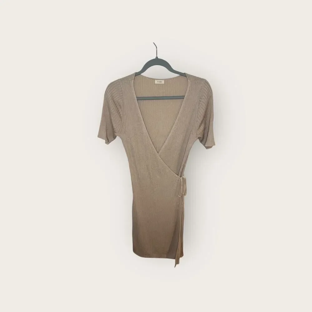 St. Agni Anais Wrap Dress‎ in Sand Size Small